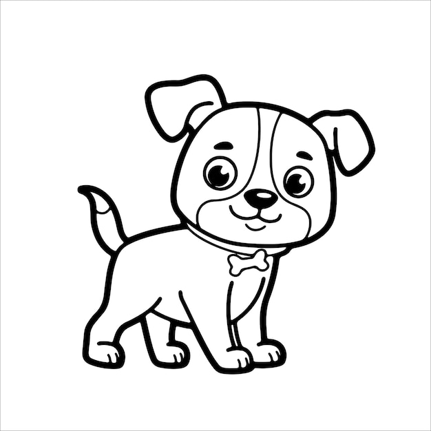 Diseño de arte vectorial de contorno de perro