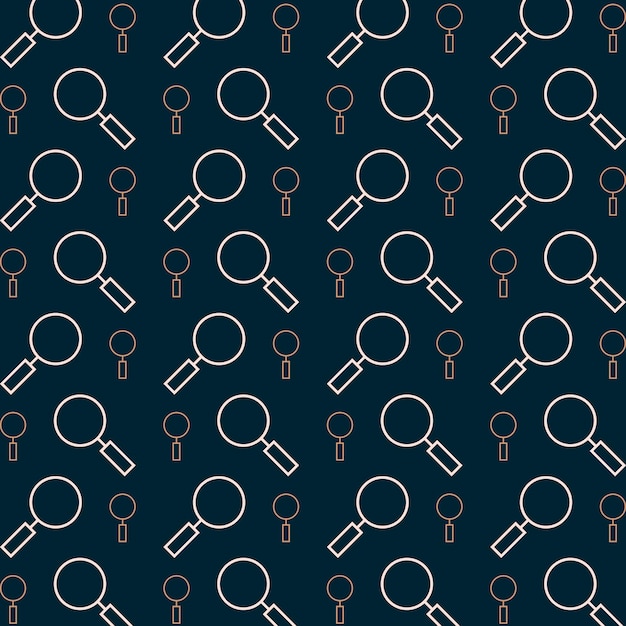 Diseño de arte vectorial de lupa que repite patrones de ilustración de fondo colorido