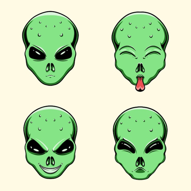Diseño de arte vectorial verde alienígena
