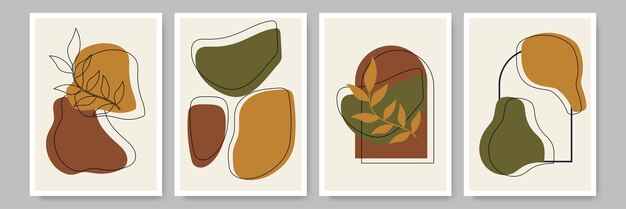 Diseño artístico abstracto colorido Boho geométrico plano diseño de color neutro cartel