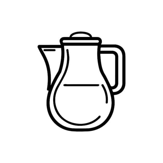 Diseño artístico de botellas negras con icono de agua en el contorno de la jarra
