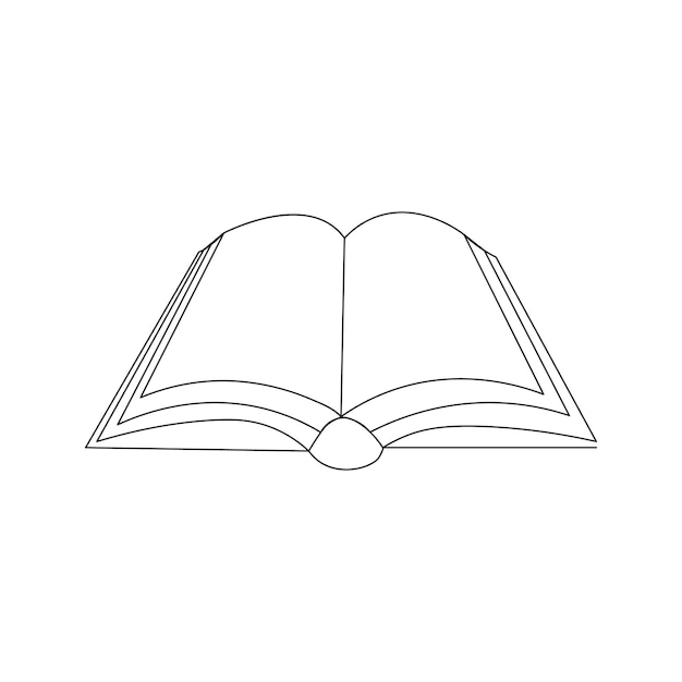 Diseño artístico continuo de dibujos de libros de una línea hermosa