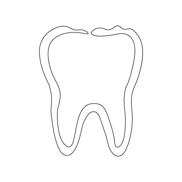 Vector diseño artístico continuo de dientes de una línea hermosa