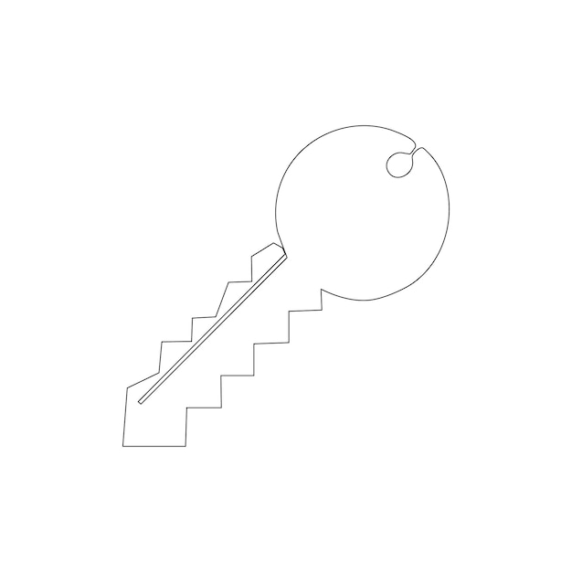 Diseño artístico de dibujo continuo de una línea de teclas