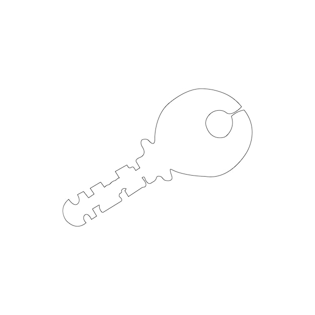 Diseño artístico de dibujo continuo de una línea de teclas