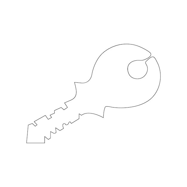 Diseño artístico de dibujo continuo de una línea de teclas