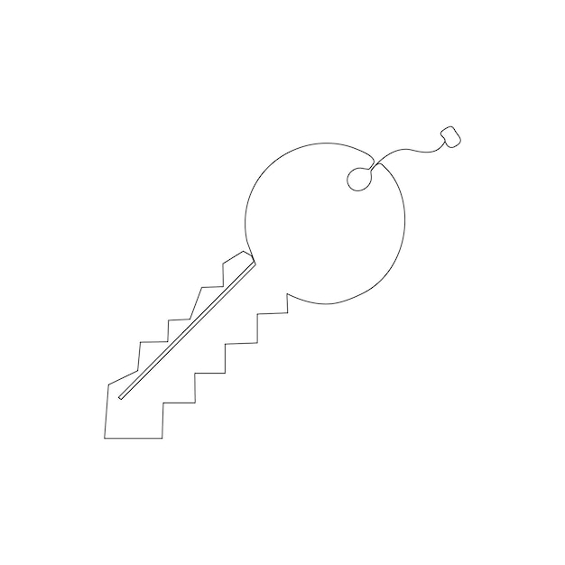 Diseño artístico de dibujo continuo de una línea de teclas