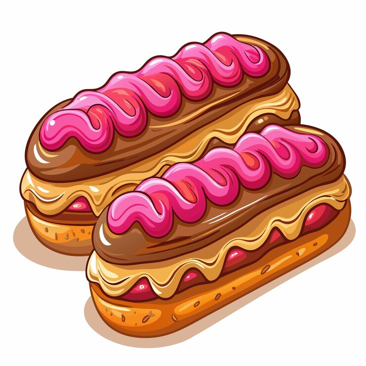 Vector diseño artístico del diseño vectorial de alimentos de eclairs