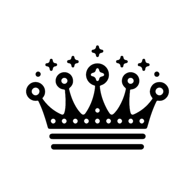 diseño artístico de icono vectorial de corona en un fondo blanco