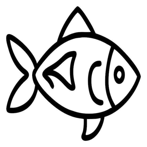 Diseño artístico de líneas de peces para niños Página para colorear peces para niños