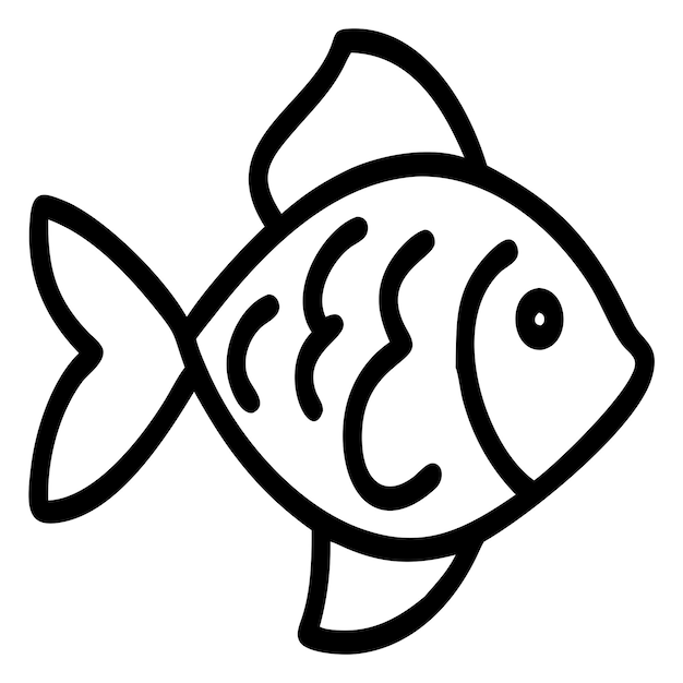 Diseño artístico de líneas de peces para niños Página para colorear peces para niños