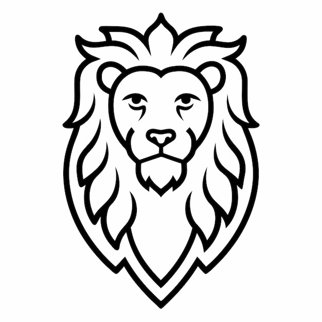 Diseño artístico de líneas vectoriales de logotipo de león elegante para la marca