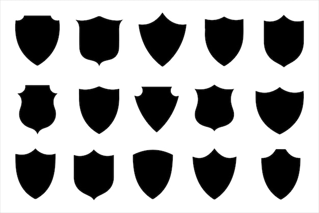 Diseño artístico de silueta vectorial de escudo