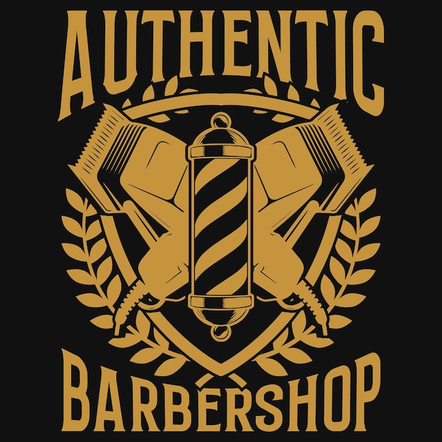 Diseño auténtico de camiseta de barbería.