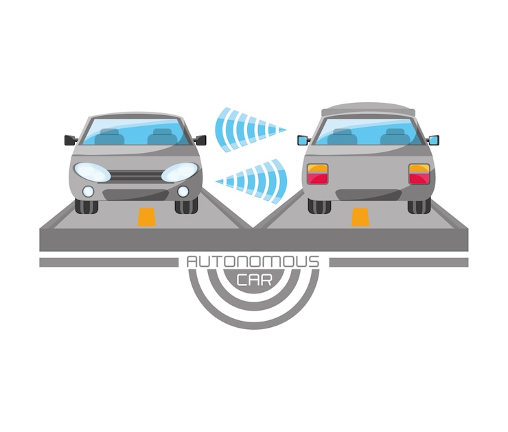 Vector diseño de automóvil autónomo
