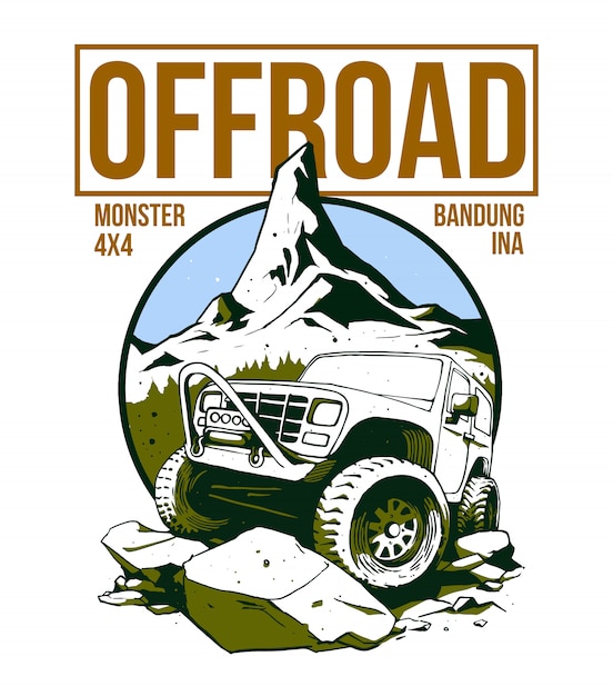 diseño de automóviles offroad en la ilustración