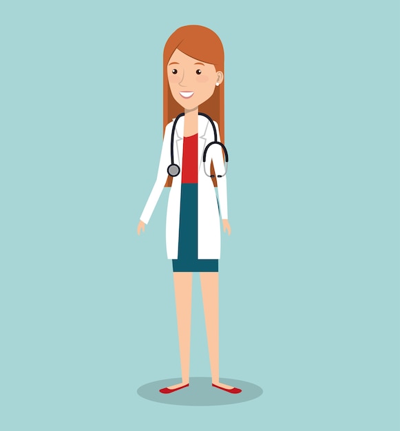 Diseño de avatar de doctor profesional mujer avatar vector