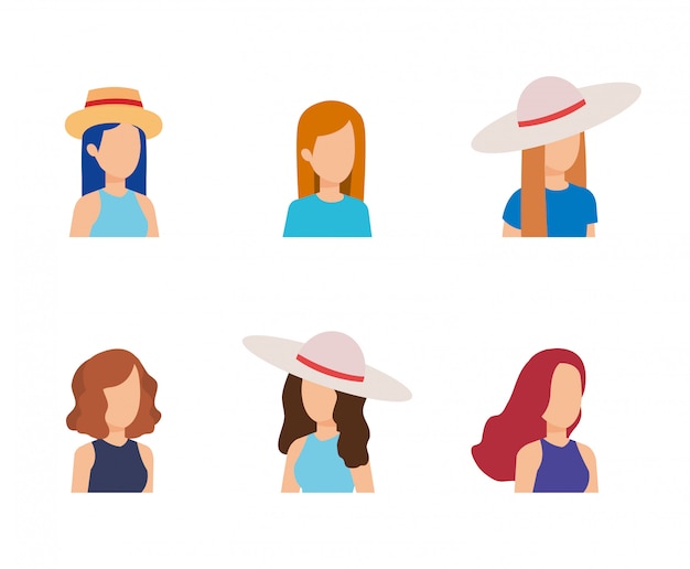 Diseño de avatar de mujer joven.