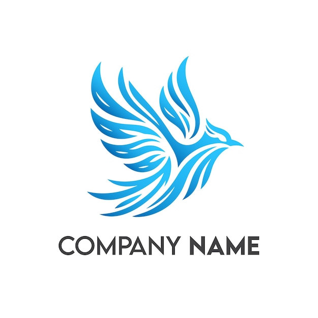 Diseño de aves voladoras abstractas con gradiente vectorial de logotipo de aves coloridas