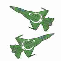 Vector diseño de aviones con amplificador de bandera de pakistán 2d premium