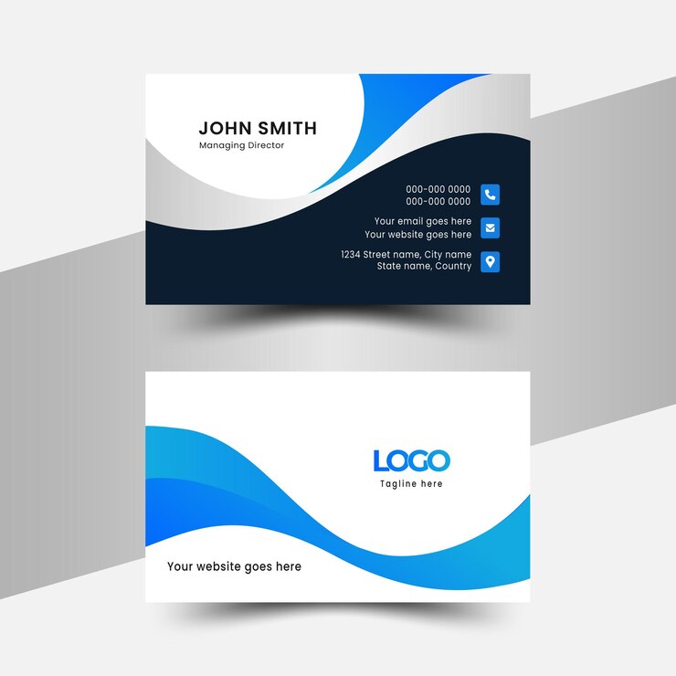 Diseño azul abstracto de la tarjeta de visita