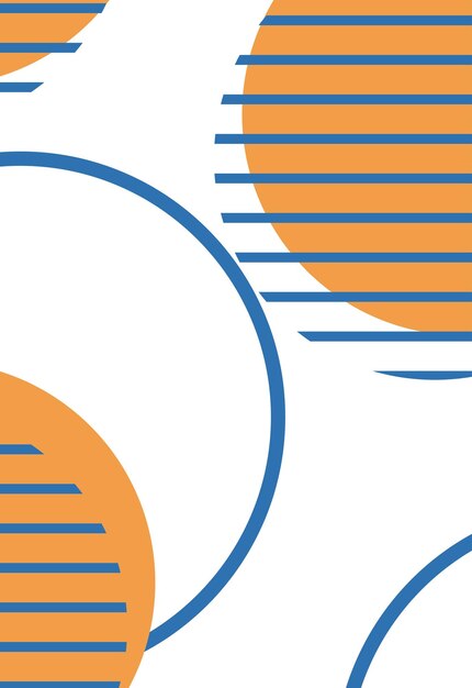un diseño azul y naranja con el sol en él