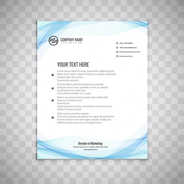 Vector diseño azul ondulado de folleto de negocios