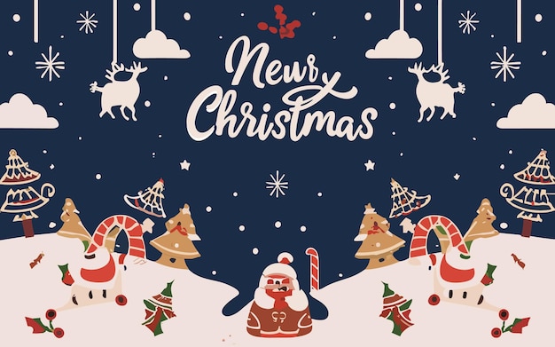 Diseño azul vectorial gratuito de Navidad
