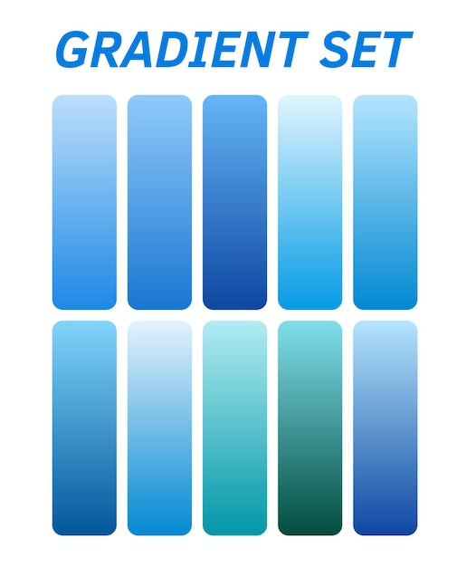 un diseño azul y verde para un conjunto de cuadrados con las palabras "gradiente" en él