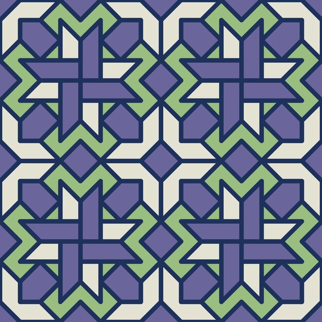 Diseño de azulejos geométricos con formas entrelazadas