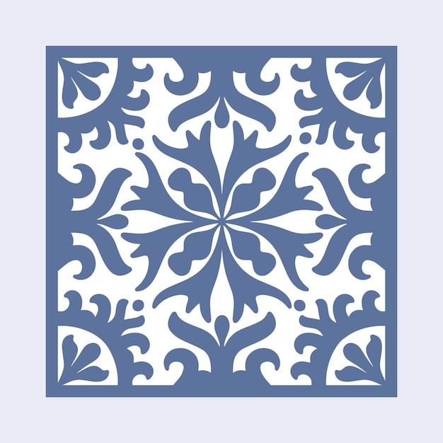 Diseño de azulejos de mosaico marroquí vintage azul