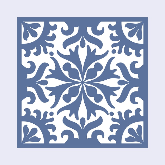 Diseño de azulejos de mosaico marroquí vintage azul