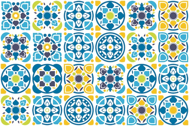 Vector diseño de azulejos. piso de patrones sin fisuras