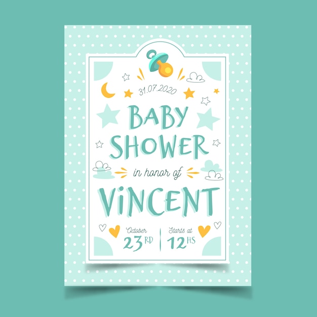 Vector diseño de baby shower para plantilla de invitación