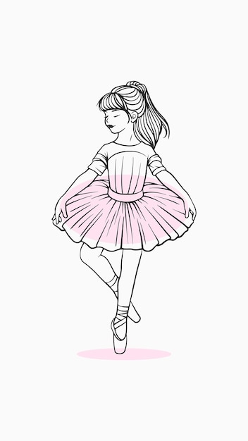 Diseño de balerina bonita dibujado a mano