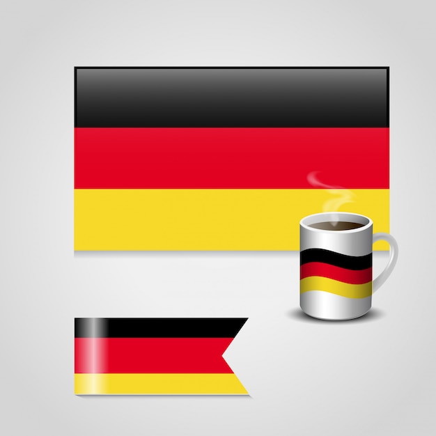 Vector diseño de la bandera de alemania con taza de café vector