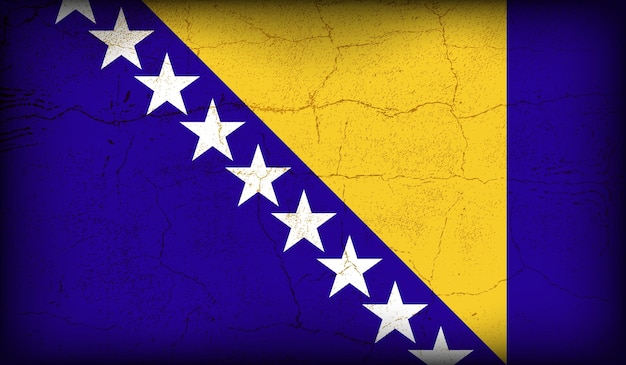 diseño de la bandera de Bosnia con textura vintage