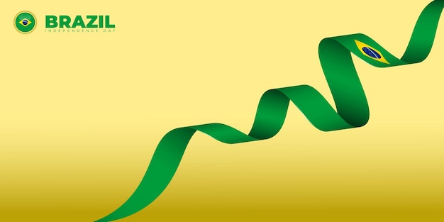 Diseño de bandera de Brasil pequeño volador para el día de la independencia de Brasil o diseño de plantilla de día nacional