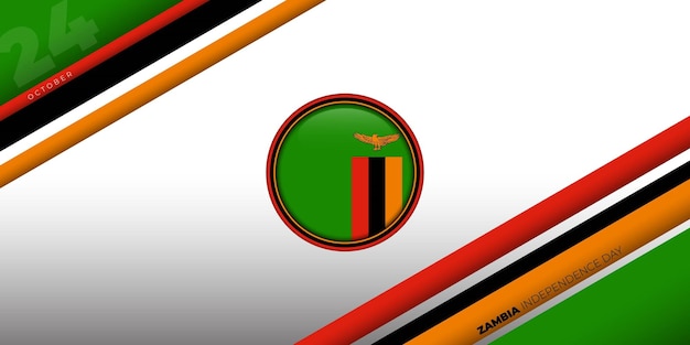 Vector diseño de bandera circular de zambia con fondo blanco para el día de la independencia de zambia