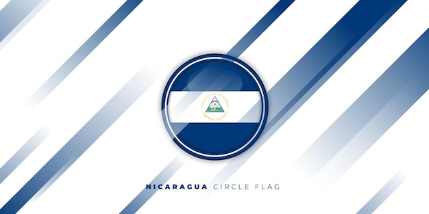 Vector diseño de la bandera del círculo de nicaragua con fondo abstracto geométrico para el diseño del día nacional de nicaragua