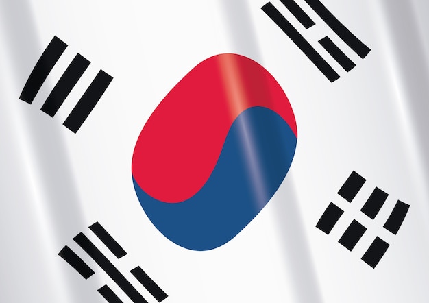 diseño de la bandera de Corea del Sur