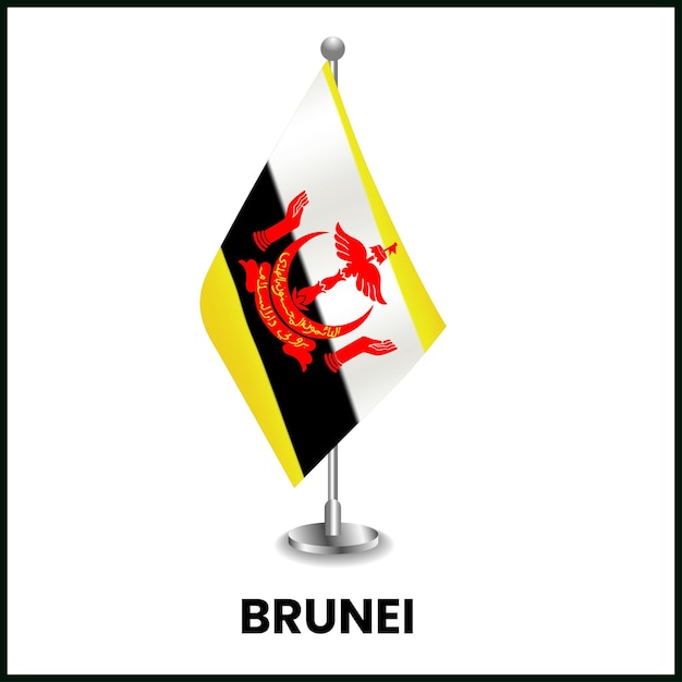Diseño de la bandera de escritorio y la bandera de mesa de Brunei