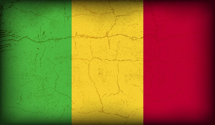Vector diseño de bandera mali vectorial de efecto texturizado de grieta vintage