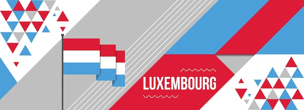 Vector diseño de bandera nacional de luxemburgo o del día de la independencia para la celebración del país bandera de luxemburgo