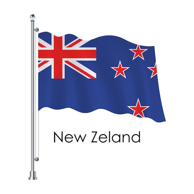 diseño de bandera ondulante vectorial con bandera de maqueta