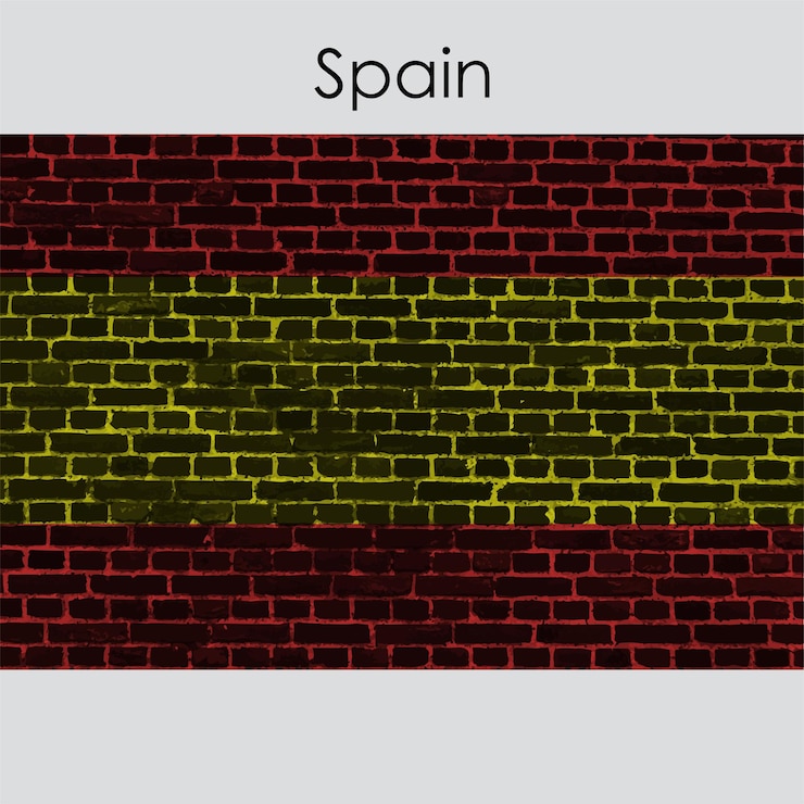 Vector diseño de bandera en pared rota con maqueta