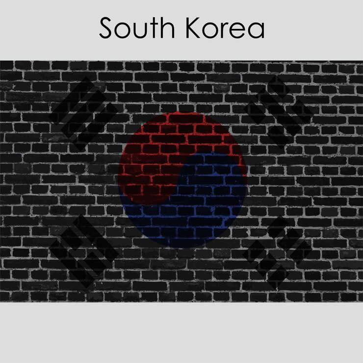 Vector diseño de bandera en pared rota con maqueta