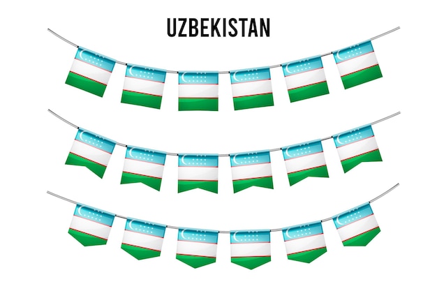 Vector diseño de la bandera de uzbekistán en las cuerdas