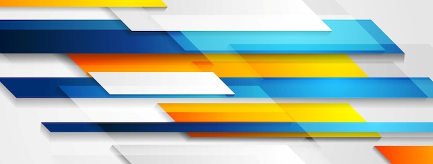 Diseño de banner abstracto geométrico de tecnología brillante