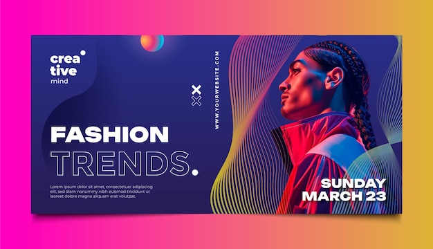 Diseño de banner abstracto con gradiente